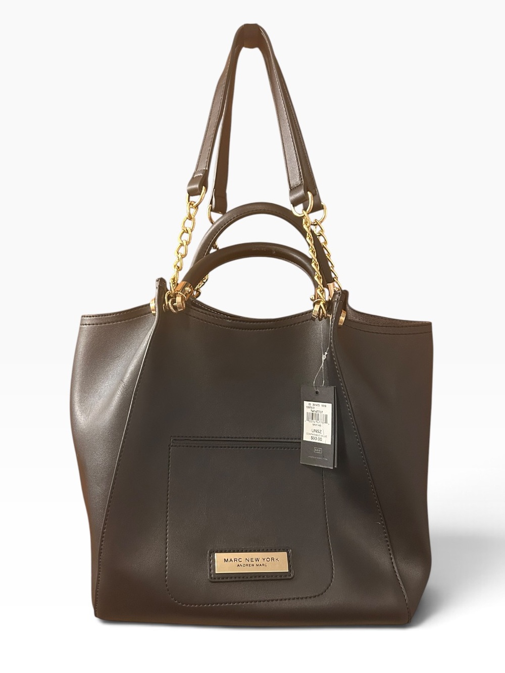 Marc New York Black Leather bags with Gold Chain Accents- 3 pieces